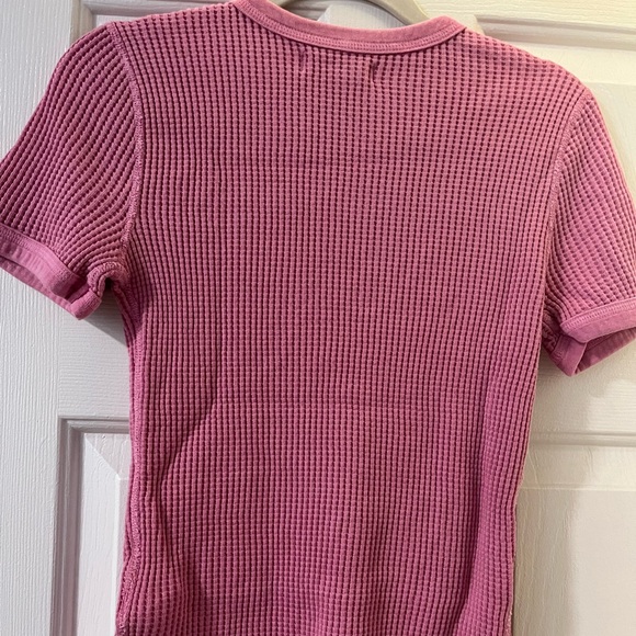 Madewell rivet and thread pink waffle tee new xxs - Picture 3 of 4